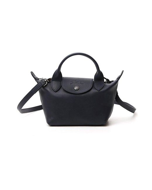 Longchamp Leather Le Pliage Cuir Xs Tote Bag in Navy (Blue) Lyst