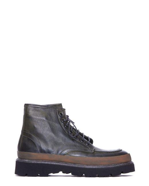 Pawelk's Black Lace-Up Boots for men