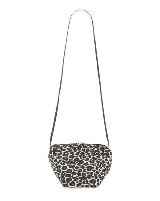 Herve Chapelier White Mini Bag With Animal Print