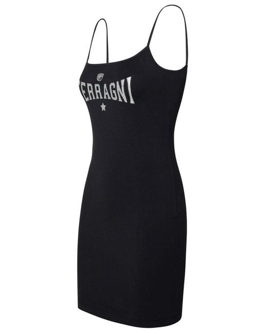 Chiara Ferragni Black Cotton Blend Dress