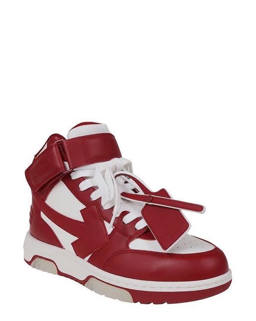 Off-White c/o Virgil Abloh Red Out Of Office Mid-top Sneakers