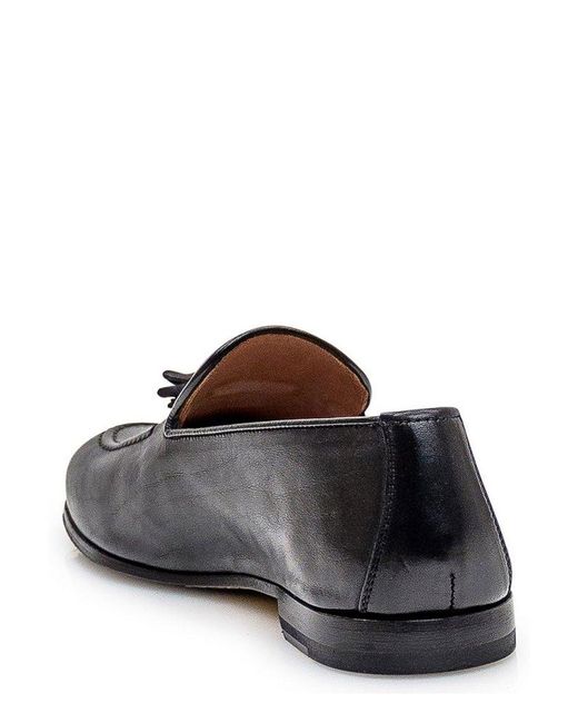 Doucal's Black Slip-On Loafers for men