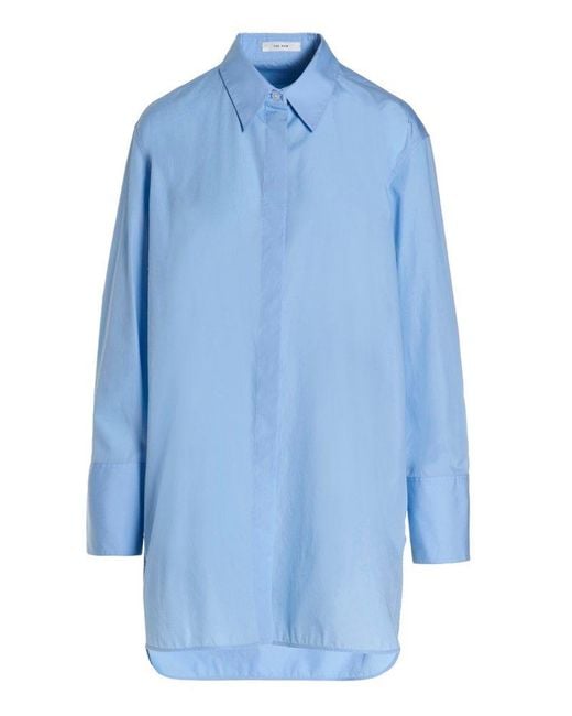The Row Blue Buttoned Oversized Shirt