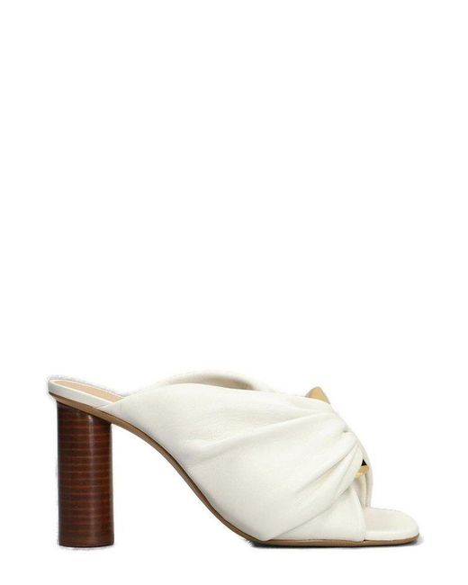 J.W. Anderson White Corner Gathered Sculpted Heel Mules