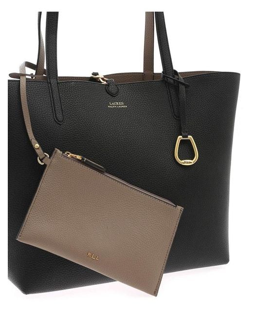 Ralph Lauren Logo Printed Top Handle Bag in Black Lyst UK