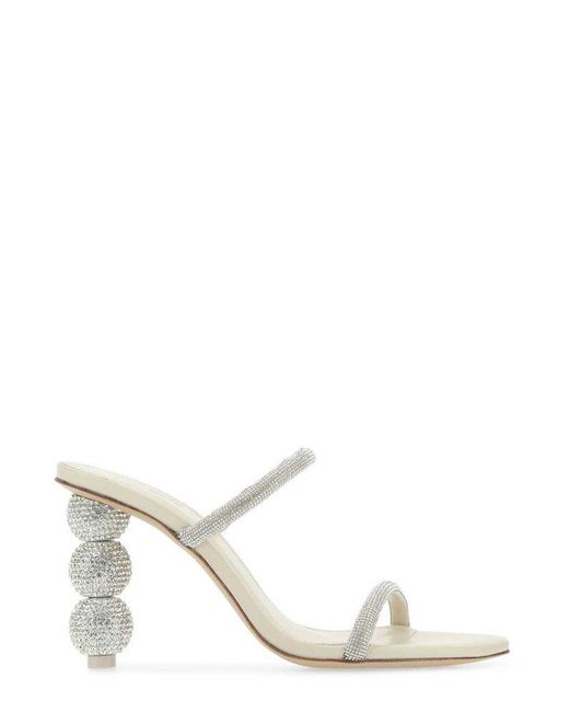 Cult Gaia Envi Embellished Slip-on Sandals in White | Lyst
