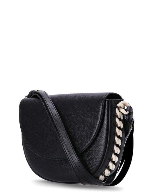 Stella McCartney Black Frayme Whipstitch-detailed Shoulder Bag
