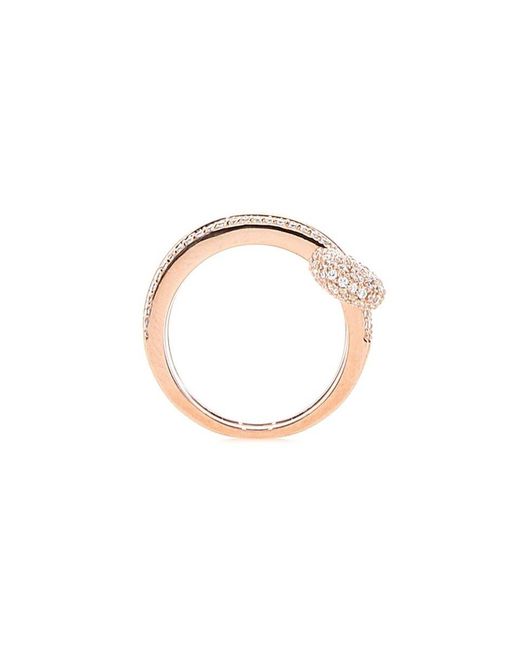 Apm Monaco Triple Hoops Safety Pin Ring in Pink | Lyst
