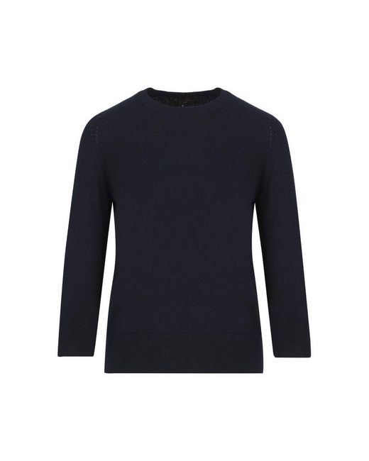 Loro Piana Blue Long-sleeved Knitted Jumper