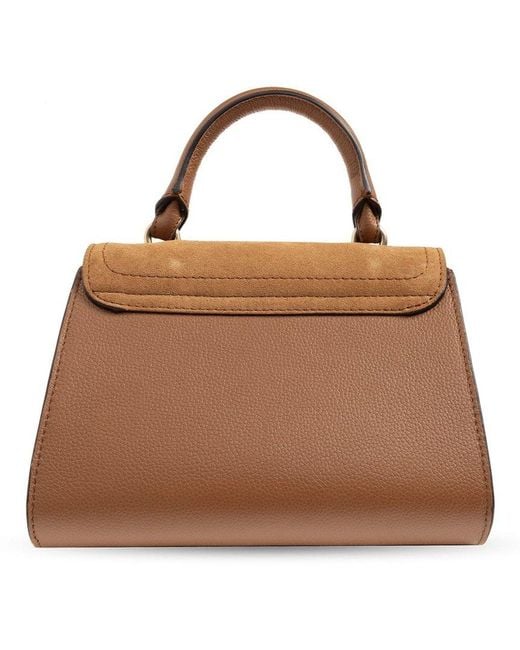 See By Chloé Brown Joan Ladylike Braid-detailed Top Handle Bag