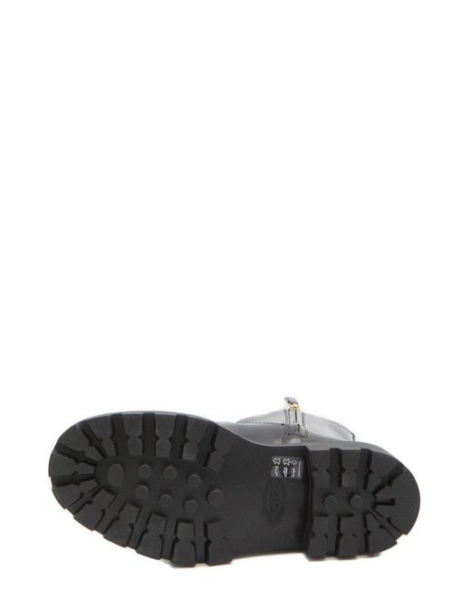 Tod's Black Chain-Link Ankle Boots