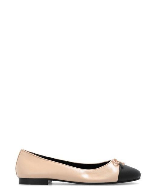 Tory Burch Natural Gap Toe Ballet Flats