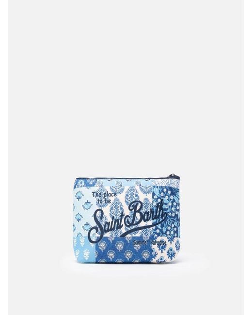 Mc2 Saint Barth Blue Patterned Pouch Clutch