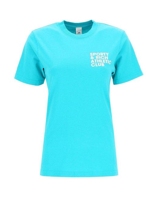 Sporty & Rich Blue Exercise Often Crewneck T-shirt for men