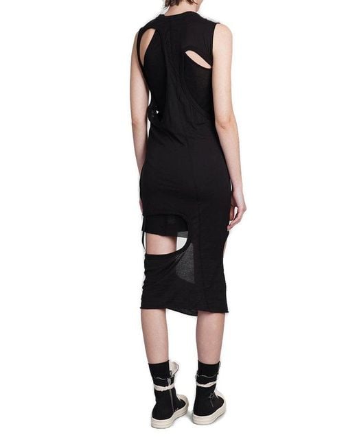 Rick Owens Black Cut-out Sleeveless Maxi Dress