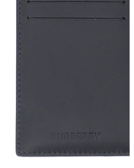 Burberry Black Check-pattern Bi-fold Passport Holder for men