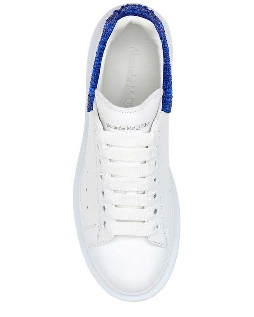 Alexander McQueen White Oversized Embellished Lace-up Sneakers