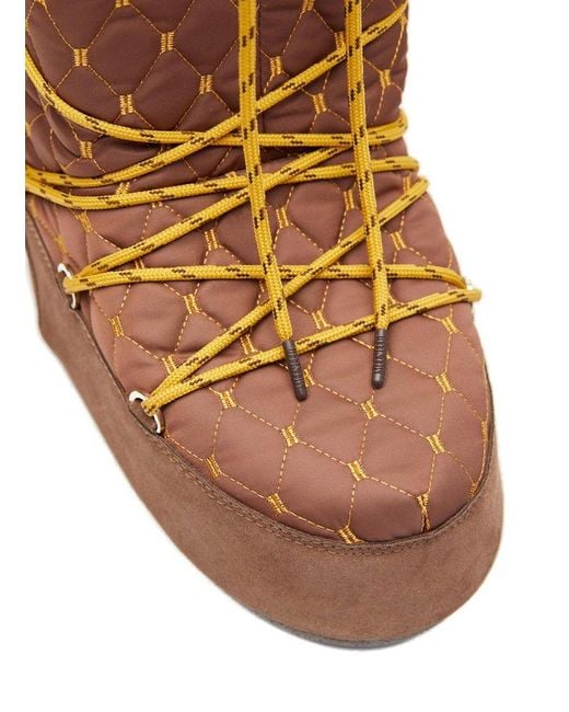 Moon Boot Brown Icon Quilted Lace-up Snow Boots