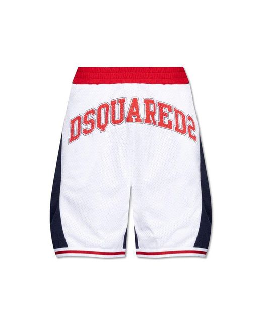 DSquared² Red Shorts With Logo for men