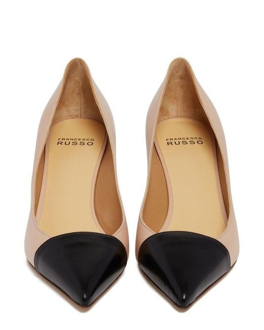 Francesco Russo Natural Pointed Toe Pumps