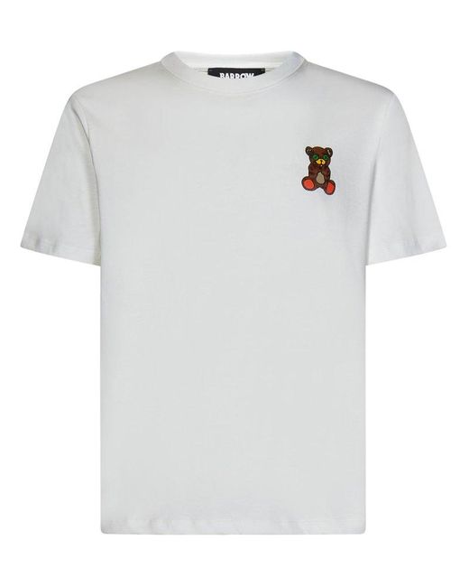 Barrow Teddy Bear Printed Crewneck T-shirt in White | Lyst