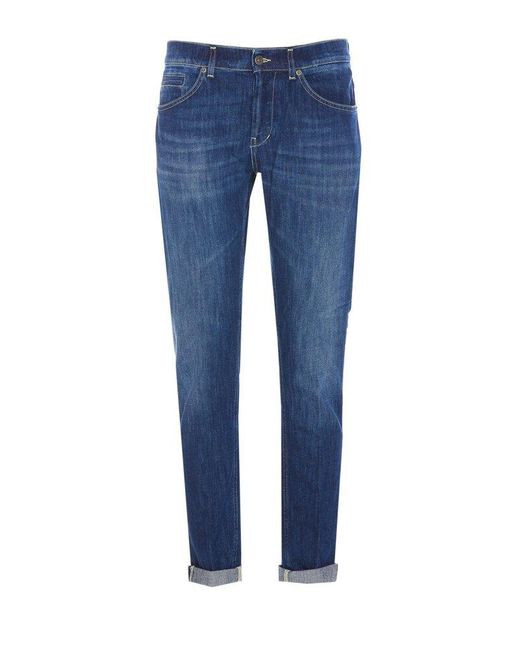 Dondup Blue Denim Jeans Classic Fit for men