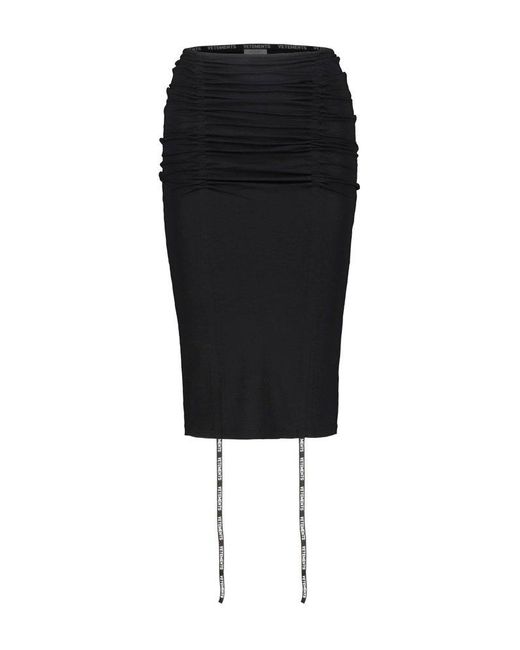 Vetements Black Gathered Jersey Skirt