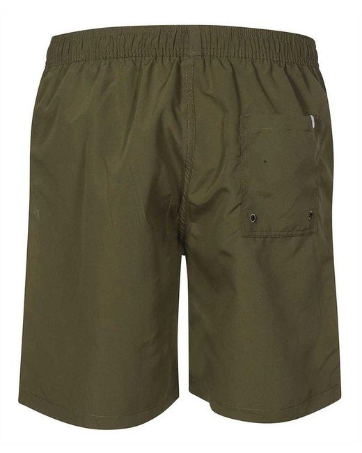 Les Deux Green Logo Print Swim Trunks for men