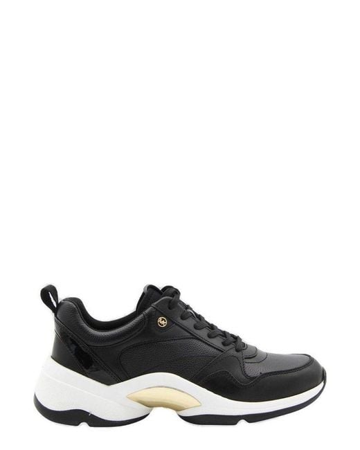 MICHAEL Michael Kors Black Leather Orion Trainer Sneakers