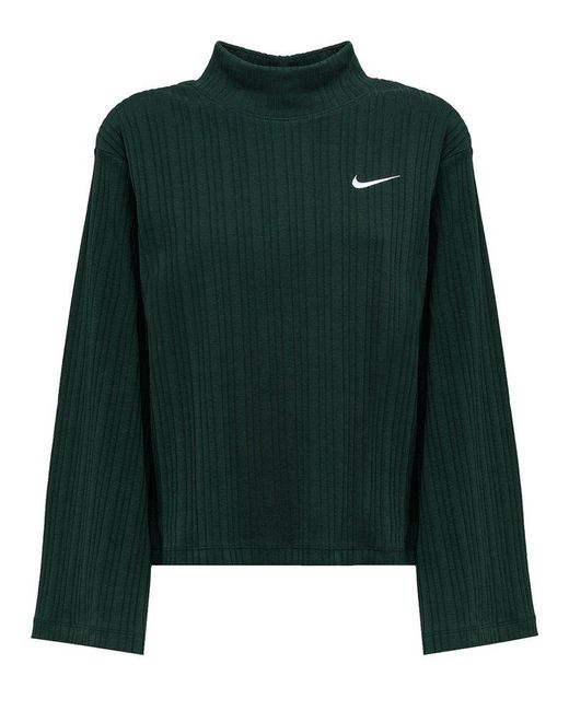 Nike Ribbed Jersey Long sleeved Jumper in Green Lyst