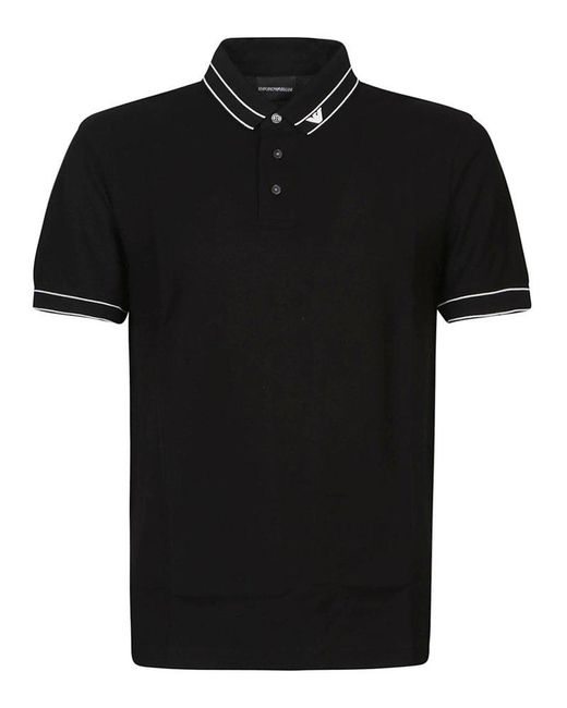 Emporio Armani Black Short-sleeved Polo Shirt for men