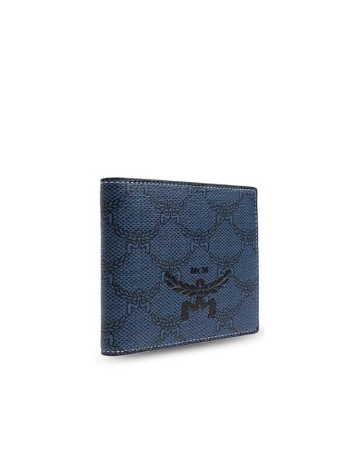 MCM Foldable Wallet With Logo in Blue for Men Lyst UK