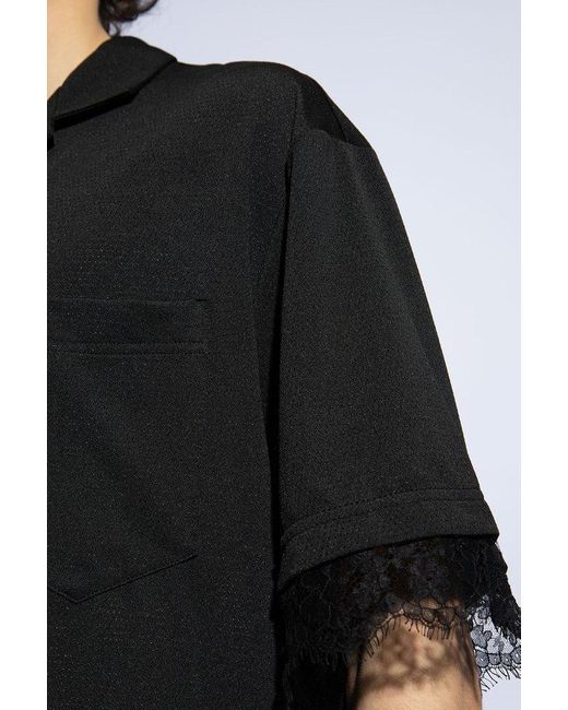 DSquared² Black Lace-detailed Pyjama Top for men