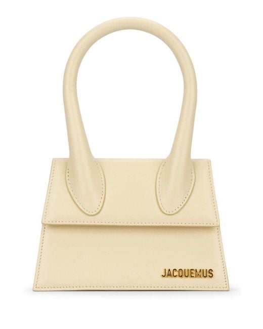 Jacquemus White Le Chiquito Logo Lettering Mini Tote Bag