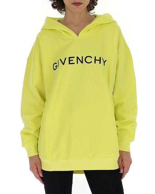 Givenchy Yellow Logo Embroidery Over Hoodie