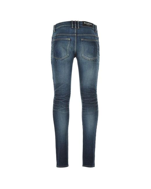 Balmain Blue Skinny Fit Jeans for men