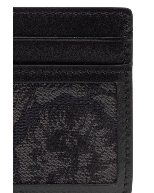 Versace Black Leather Card Holder, for men