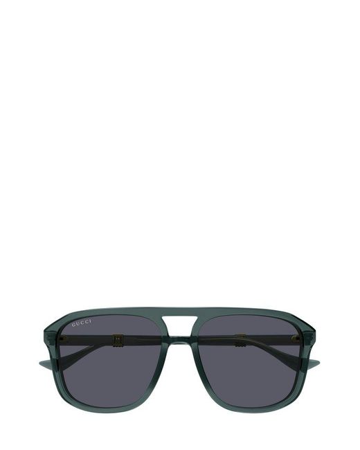 Gucci Gray Square Frame Sunglasses for men