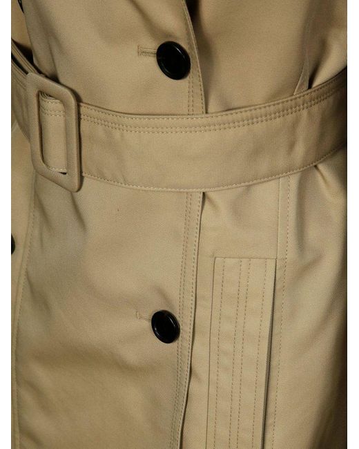 Pinko Natural Double-Breasted Belted Coat