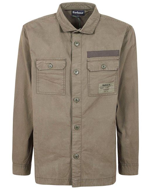 Barbour Brown Long-sleeved Buttoned Shirt for men