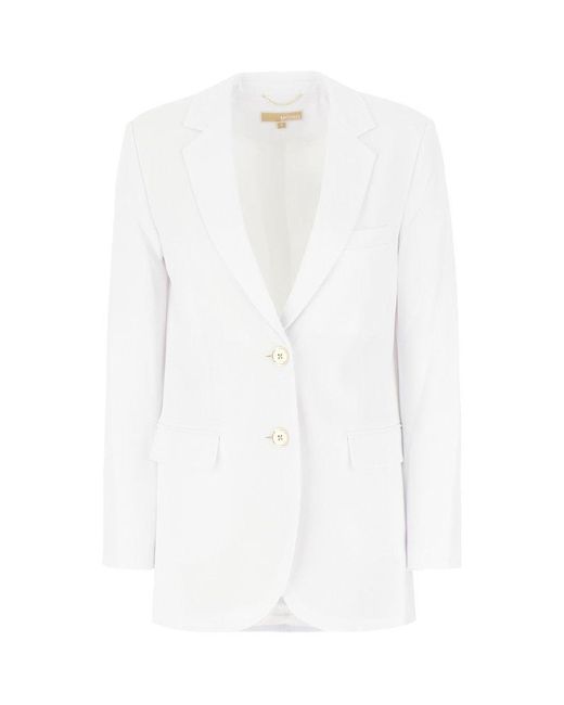 MICHAEL Michael Kors White Single-Breasted Blazer Jacket