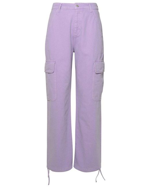 Moschino Purple Jeans Wide Leg Cargo Trousers