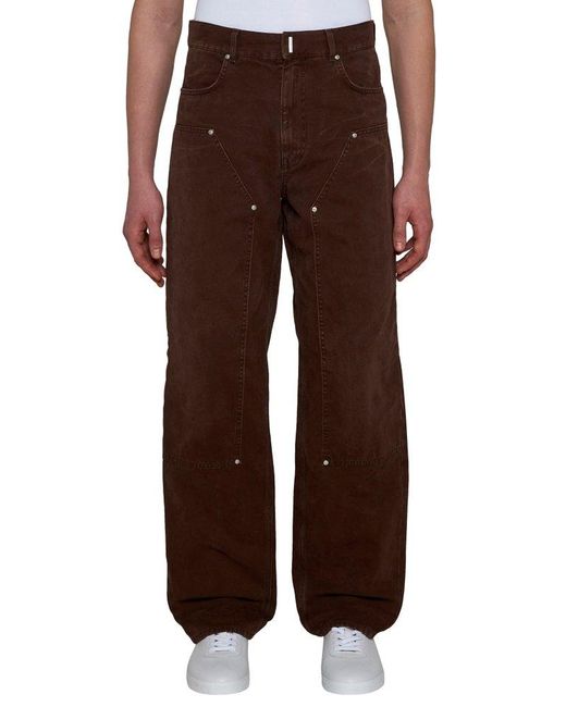 Givenchy Brown Logo Plaque Straight-leg Jeans for men