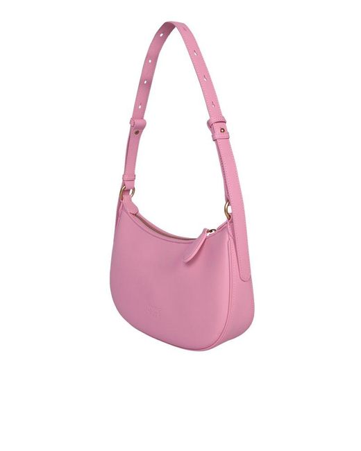 Pinko Pink Love Birds Zip-up Shoulder Bag