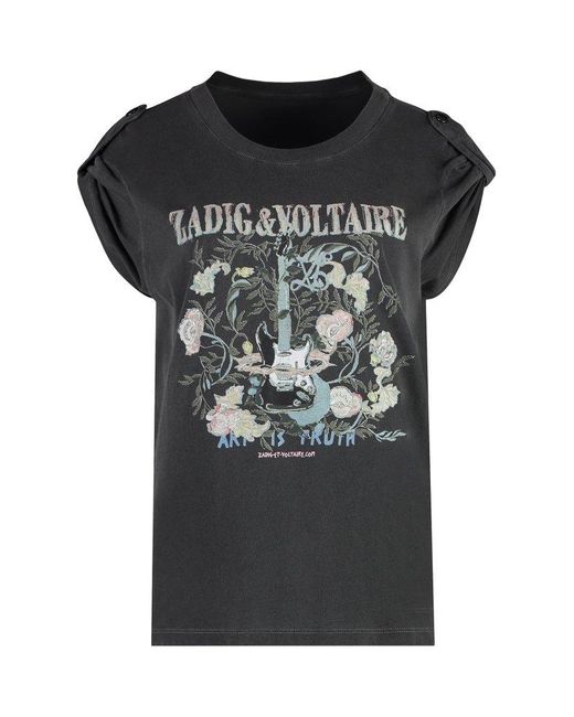 Zadig & Voltaire Black Cotton Crew-Neck T-Shirt