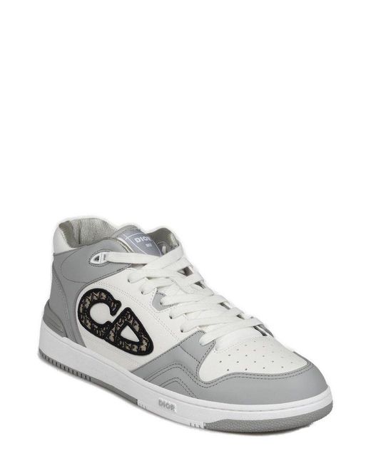 Dior White B57 Mid-Top Sneakers for men
