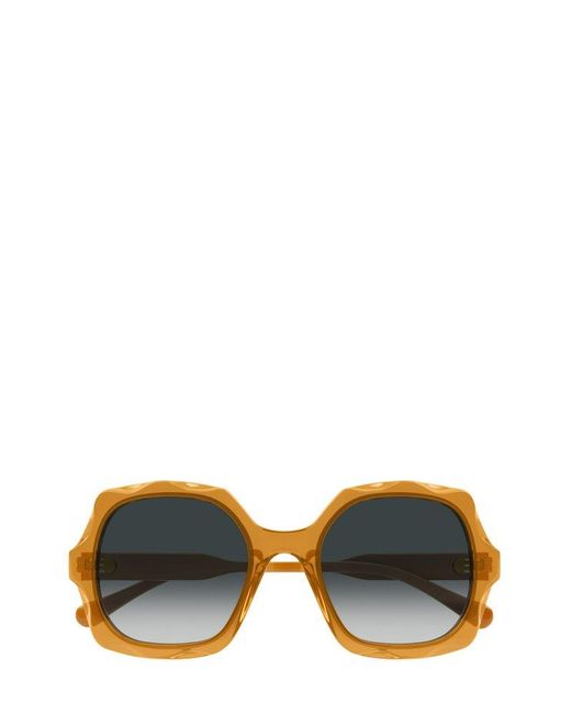 Chloé Yellow Oversized Square-frame Sunglasses