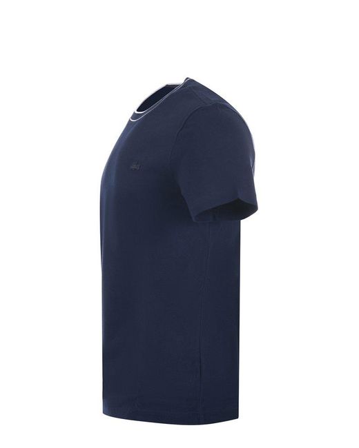 Lacoste Blue Stripe-Collar Piqué Short-Sleeved T-Shirt for men