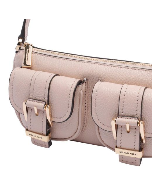 MICHAEL Michael Kors Pink Zoe Small Pebbled Pochette Bag
