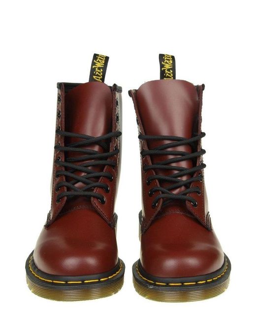 Dr. Martens Brown Dr.martens Smooth Boots In Cherry Color Leather for men